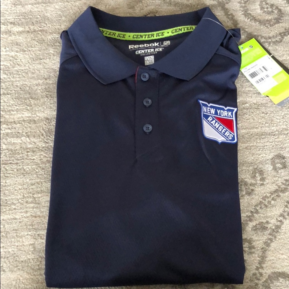NYR 3 button short sleeve golf polo